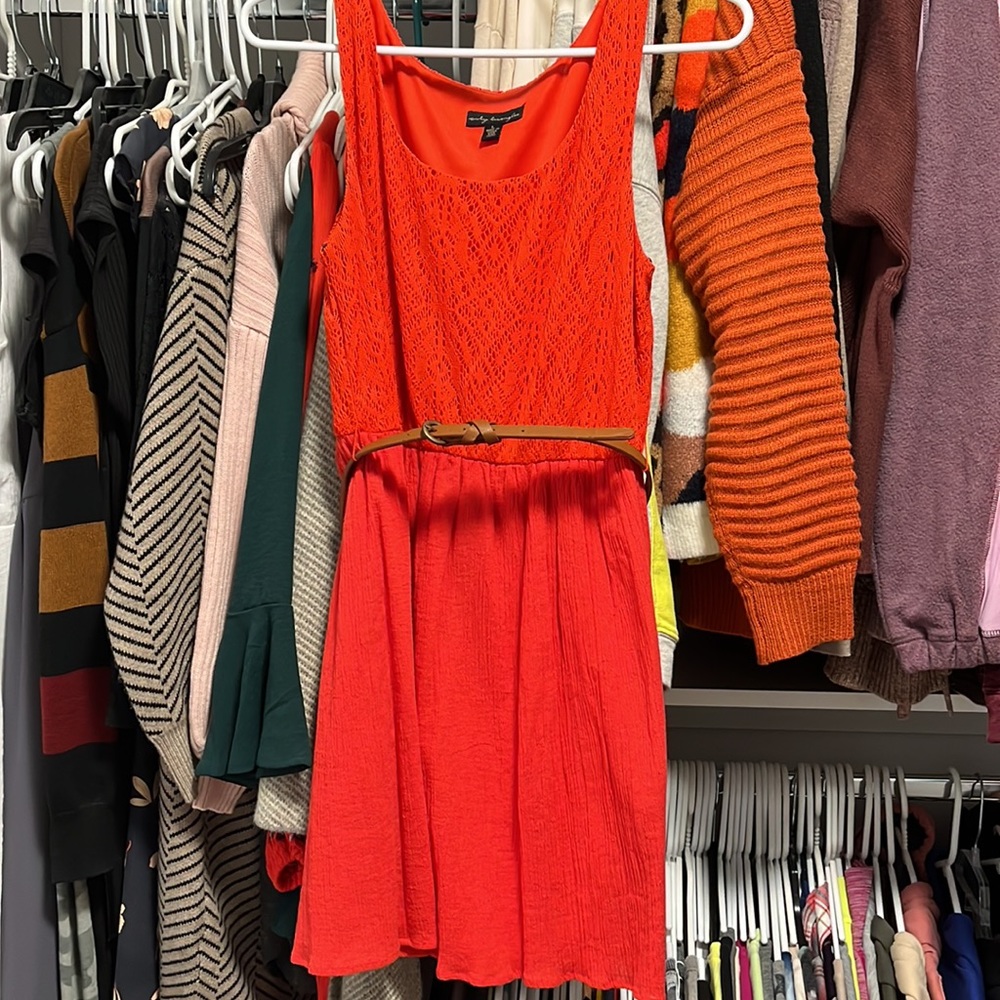 Red belted dress - 💃🏻💃🏻